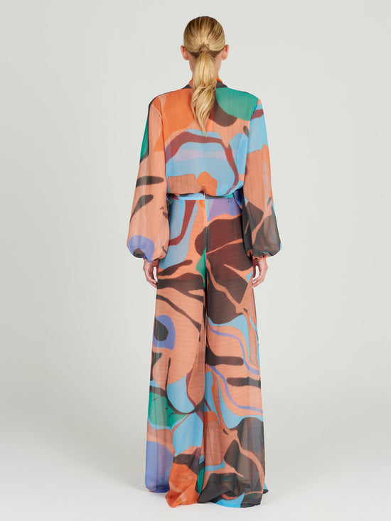 silvia tcherassi Honey Blouse Pastel Multi Swirls Grandes descuentos