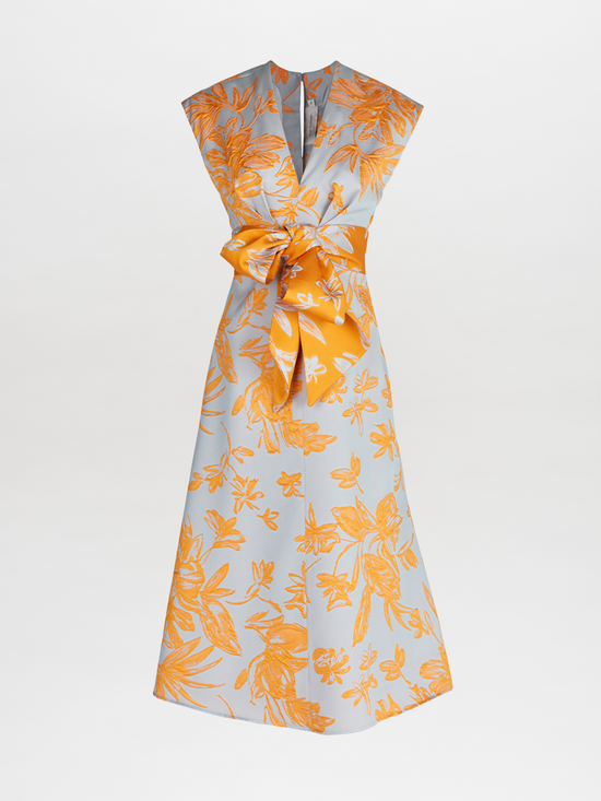 silvia tcherassi Toledo Dress Apricot Silver