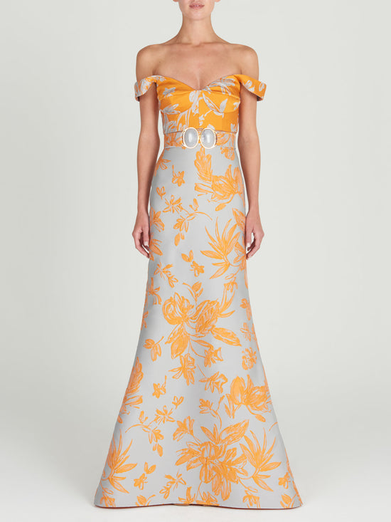 silvia tcherassi Nuoro Top Apricot Silver Floral Envío internacional gratuito