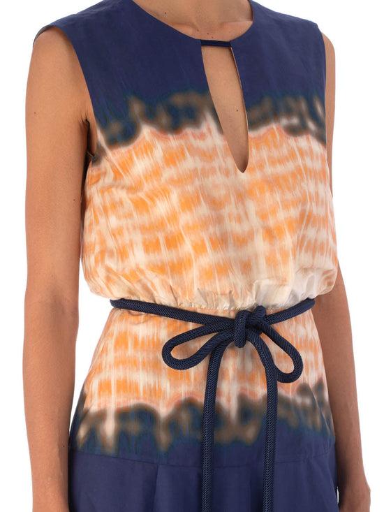 silvia tcherassi Vestido Bora Mediterranean Coral Blue Grandes ahorros