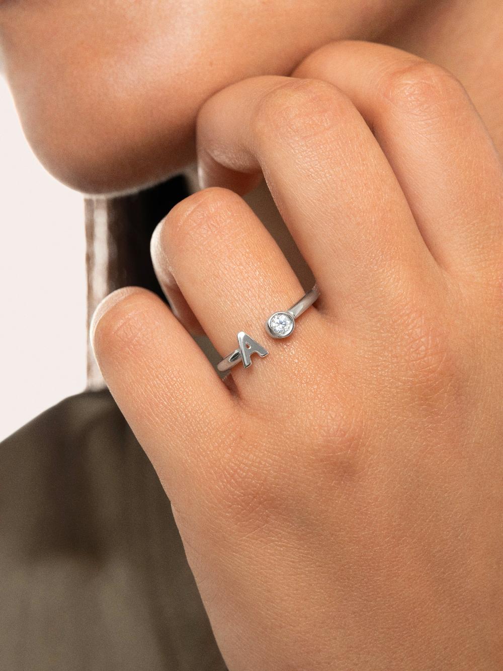singularu Anillo Personalizado Letter Spark Plata ÚLTIMAS EDICIONES