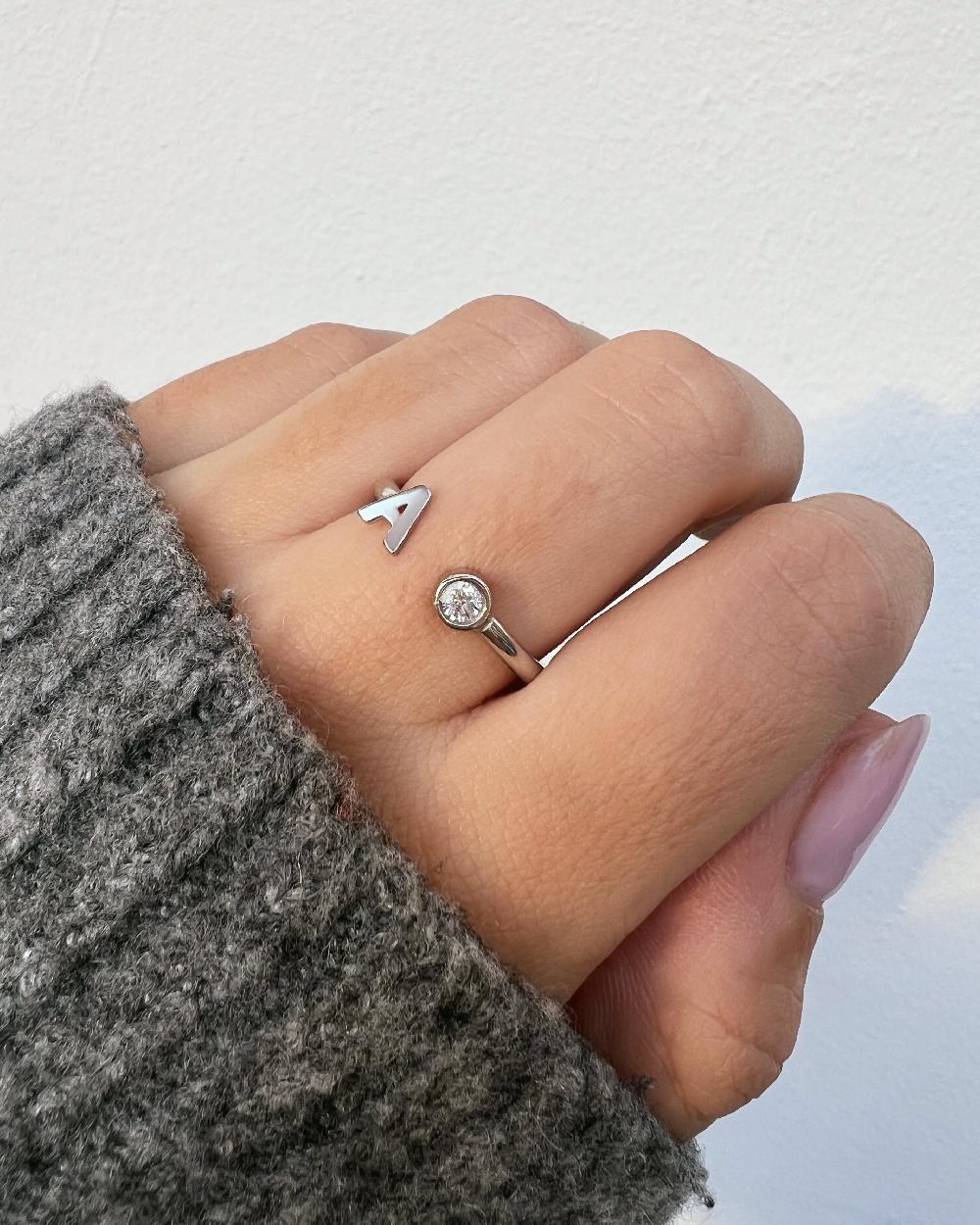 singularu Anillo Personalizado Letter Spark Plata ÚLTIMAS EDICIONES