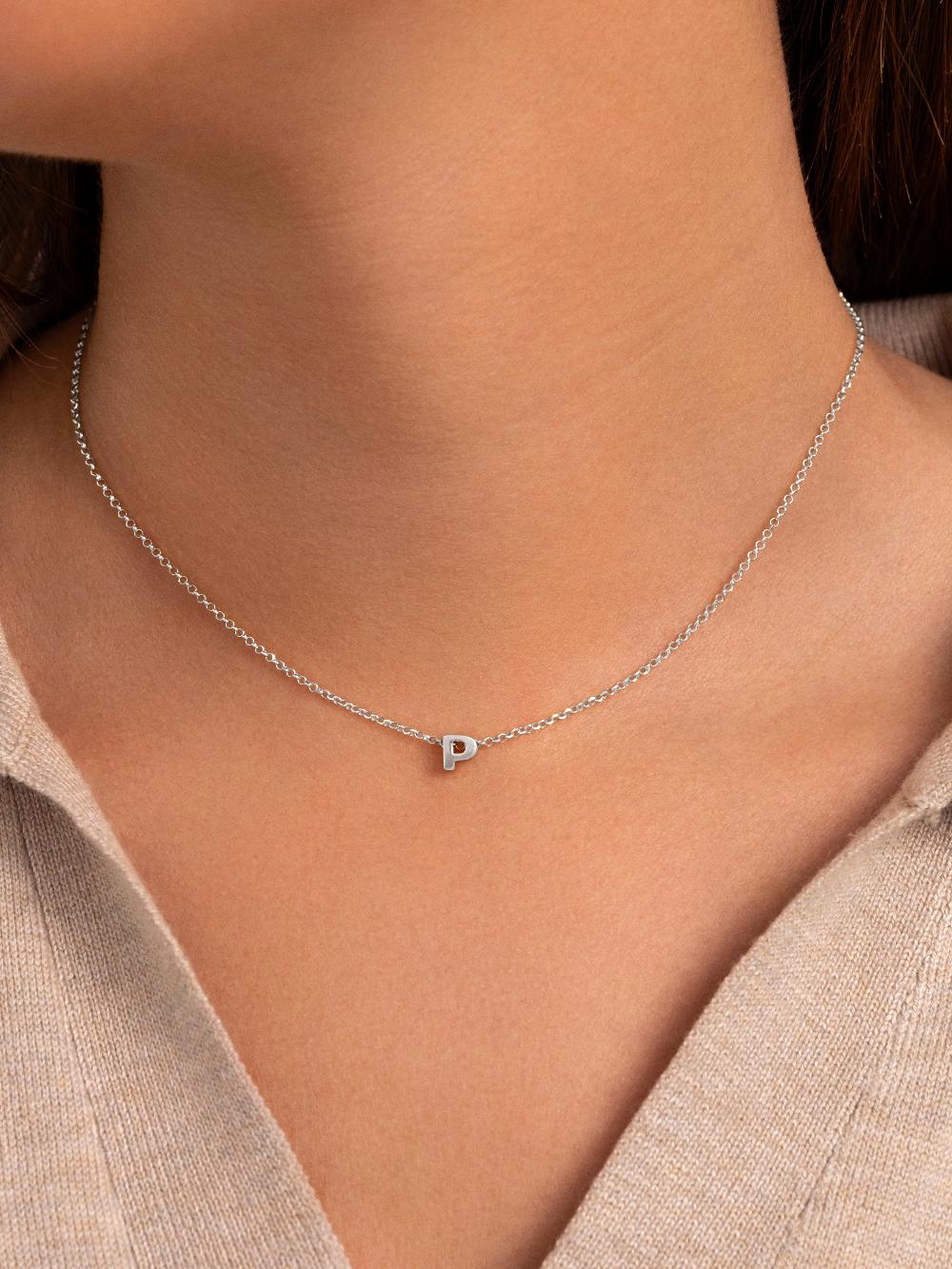 singularu Collar Personalizado Single Letter Plata Últimos 2 días