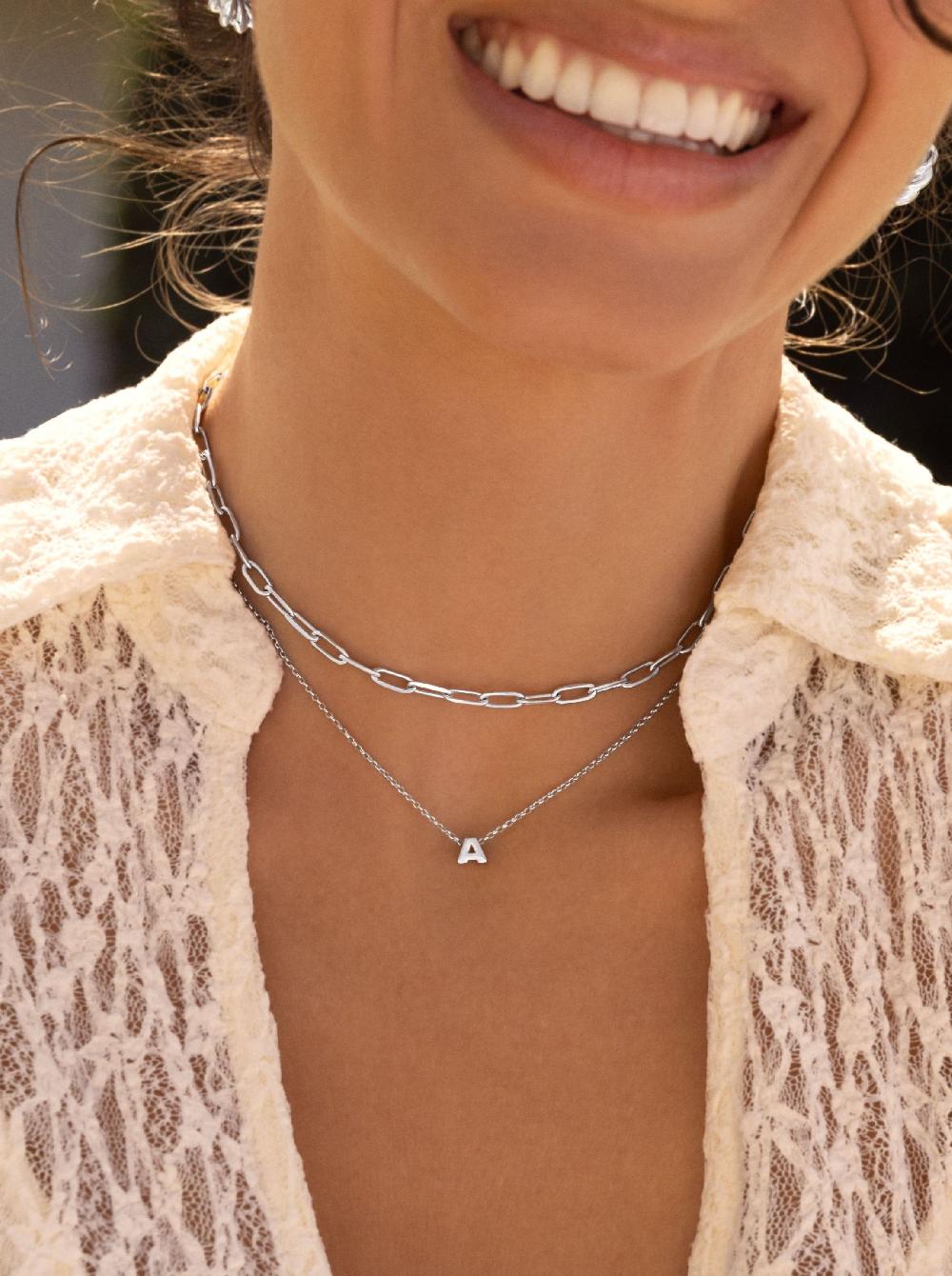 singularu Collar Personalizado Single Letter Plata Últimos 2 días