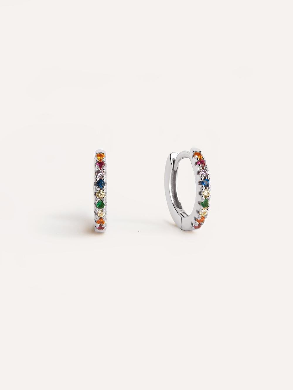 singularu Pendientes Aro Colors Plata