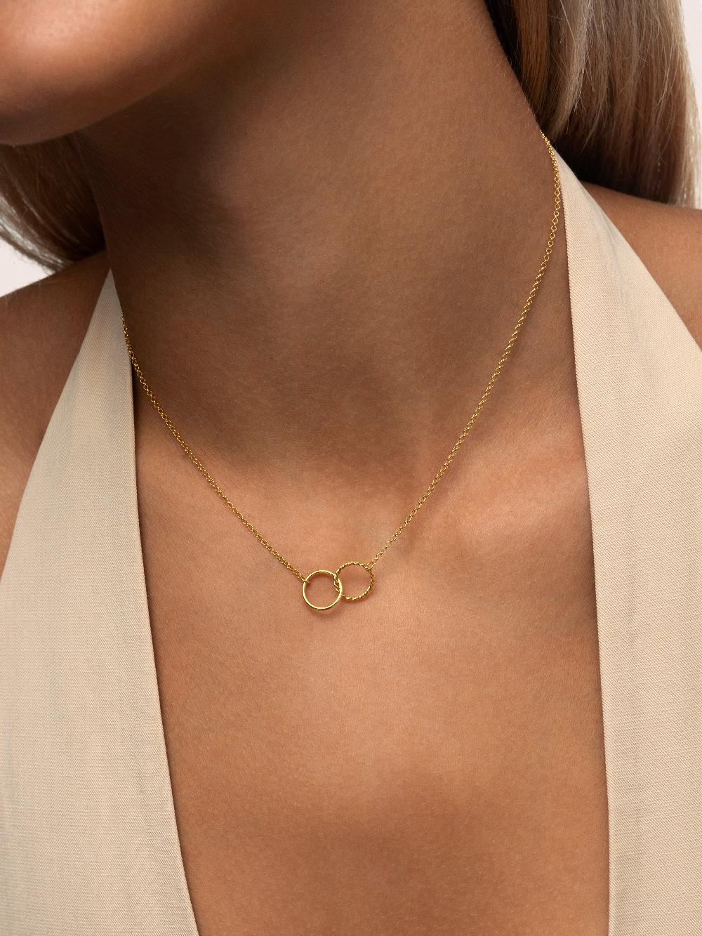 singularu Collar Circles Twist Baño Oro Oferta especial de fábrica