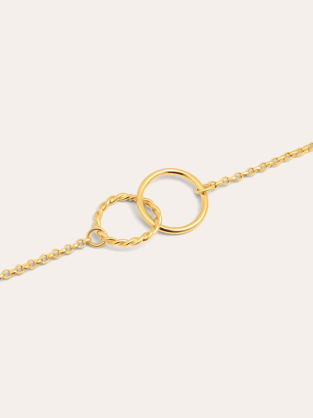 singularu Collar Circles Twist Baño Oro Oferta especial de fábrica