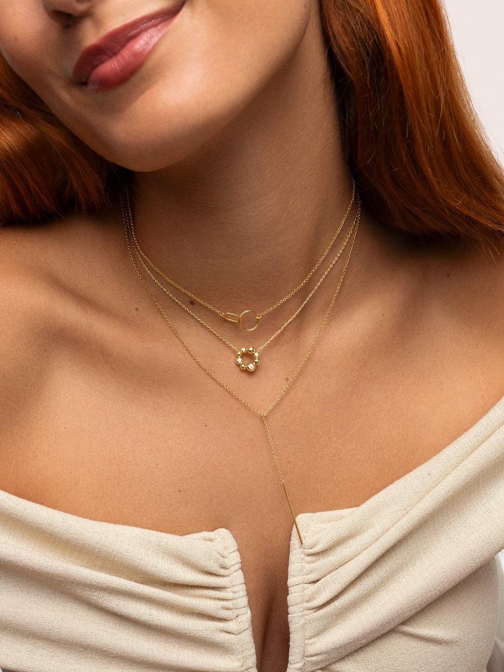 singularu Collar Circles Twist Baño Oro Oferta especial de fábrica