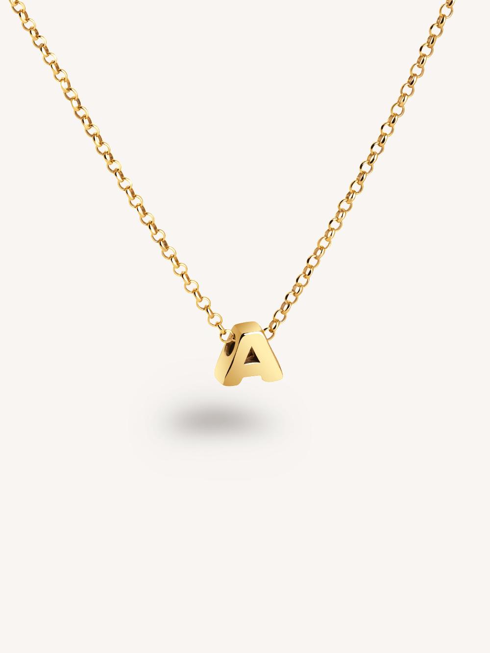 singularu Collar Personalizado Single Letter Plata Baño Oro