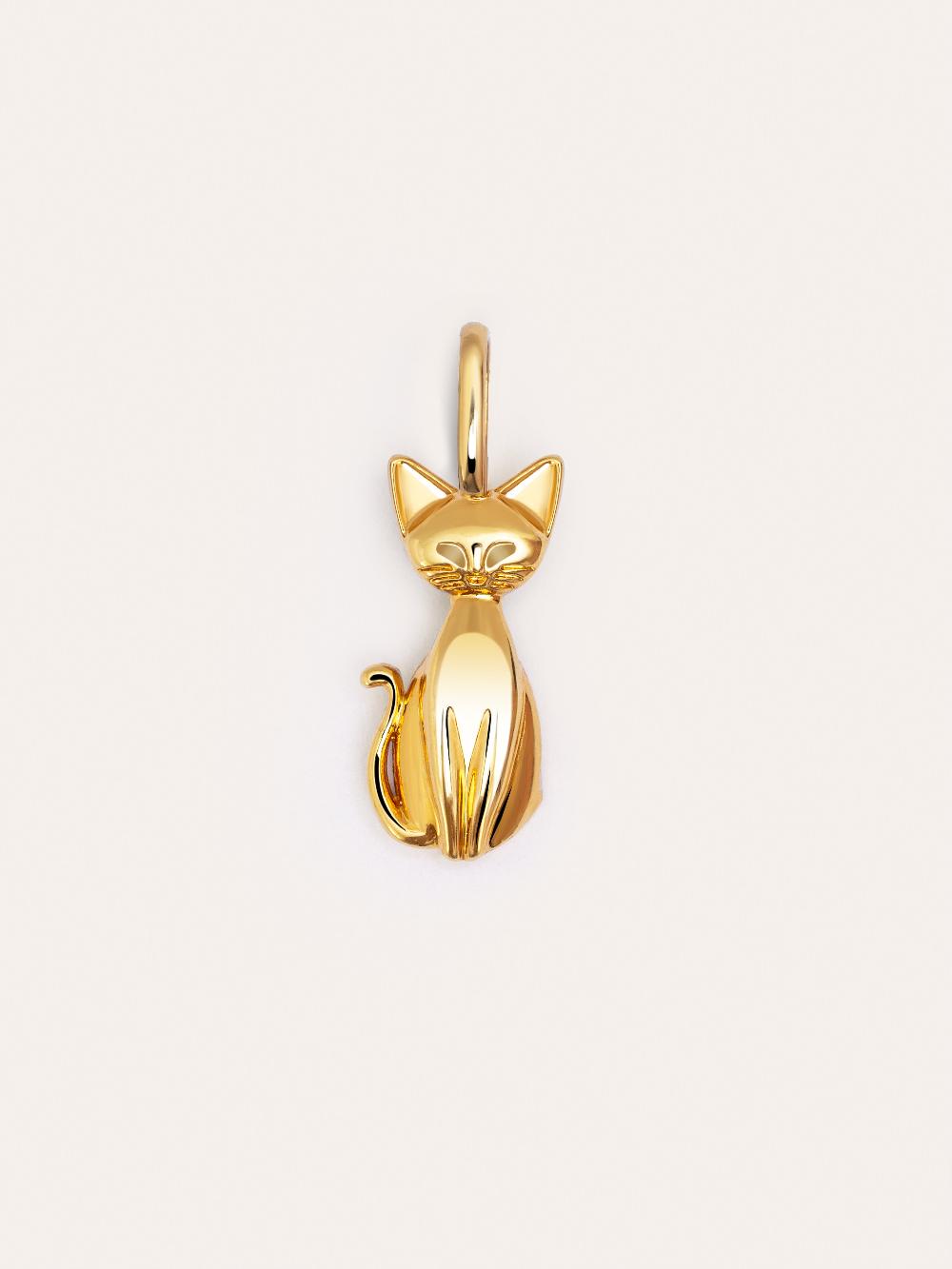 singularu Charm Salem Gato Enamel Black Baño Oro Liquidación