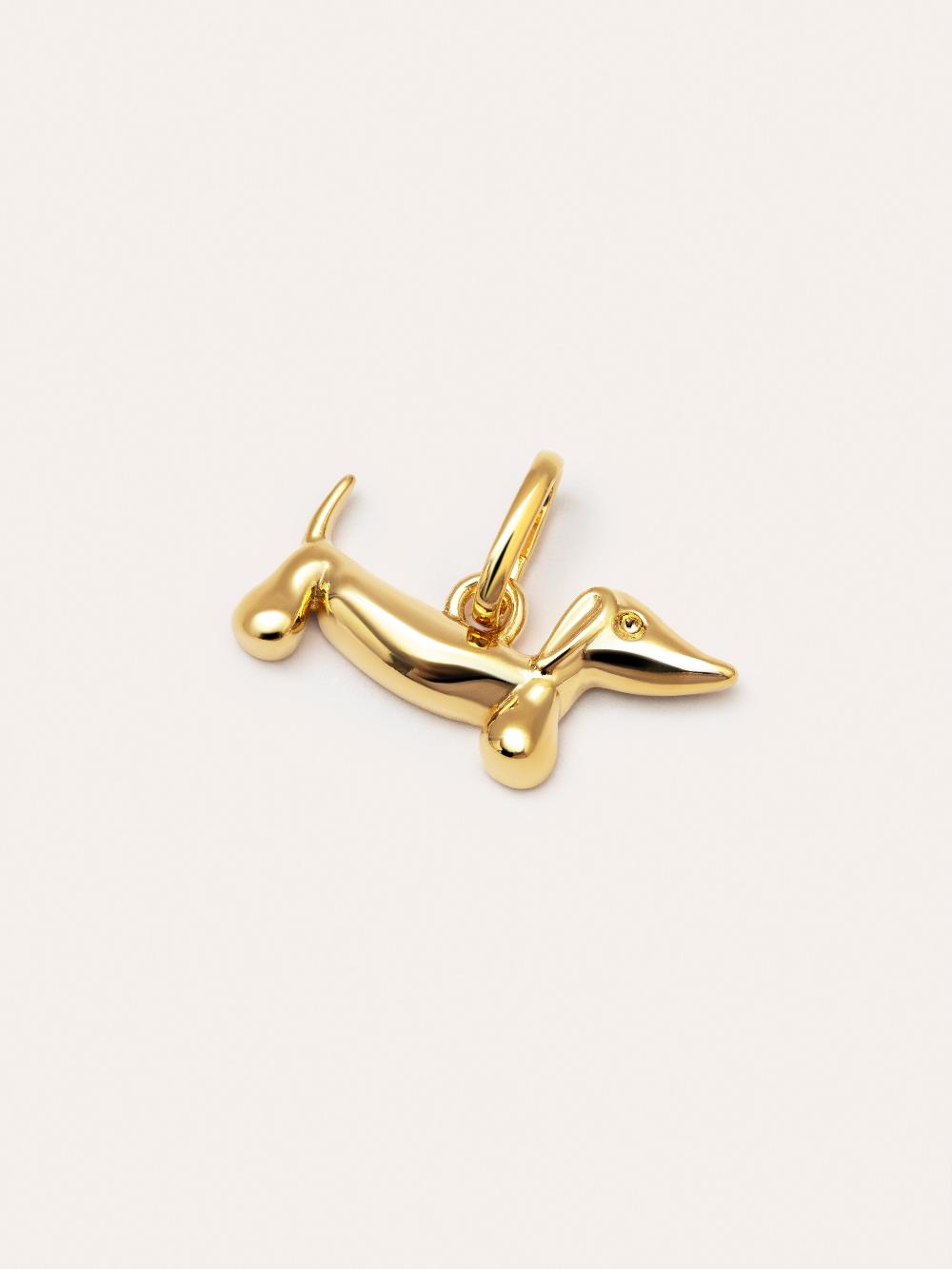 singularu Charm Perro Teckel Enamel Black Baño Oro Envío internacional gratuito