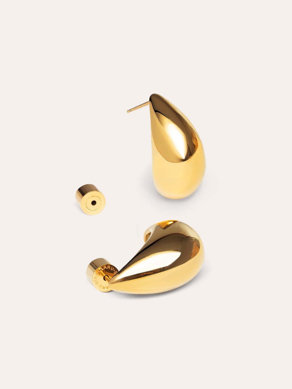 singularu Pendientes Gota Acero Baño Oro Descuentos del mes