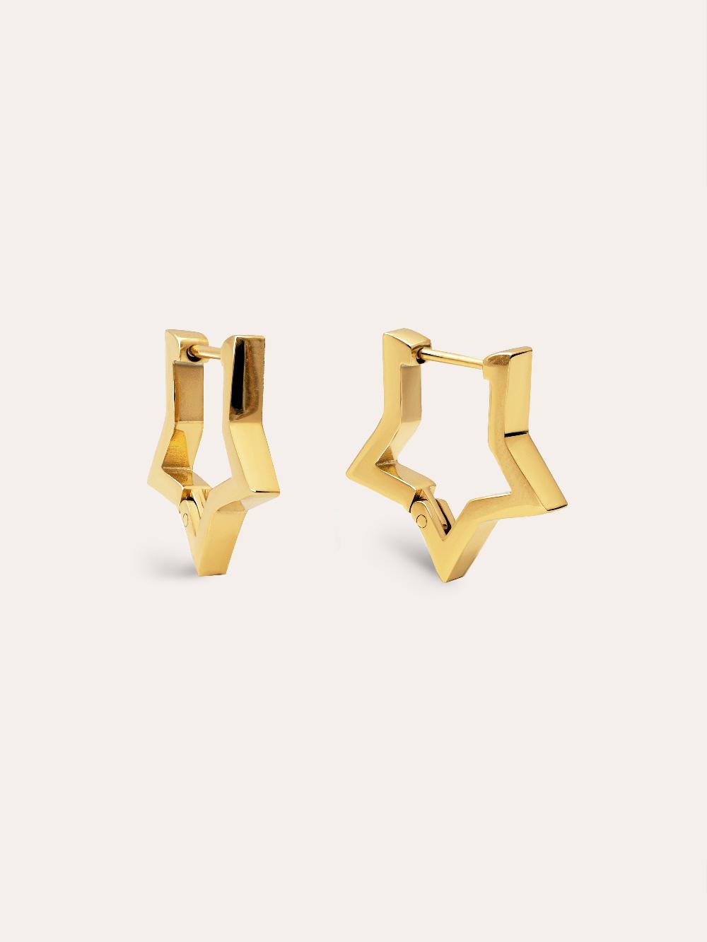 singularu Pendientes Superstar Acero Baño Oro