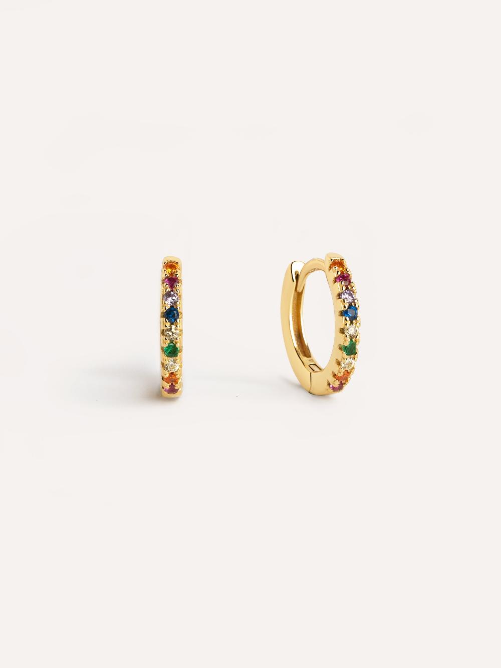 singularu Pendientes Aro Colors Plata Baño Oro