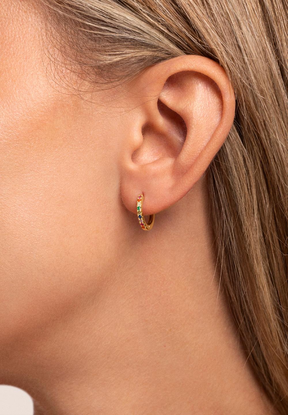singularu Pendientes Aro Colors Plata Baño Oro Ofertas especiales