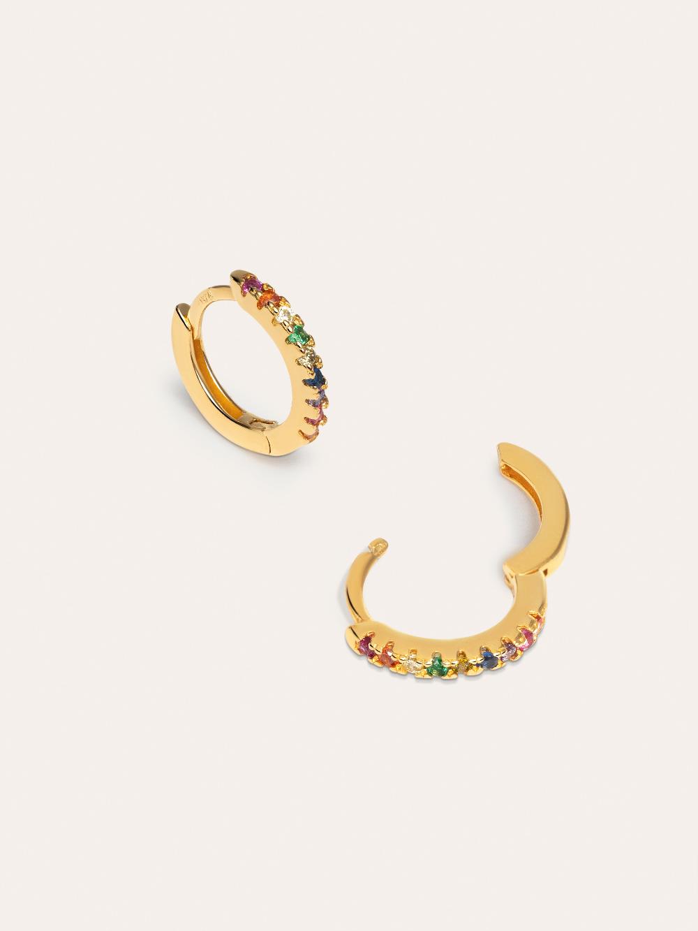 singularu Pendientes Aro Colors Plata Baño Oro Ofertas especiales