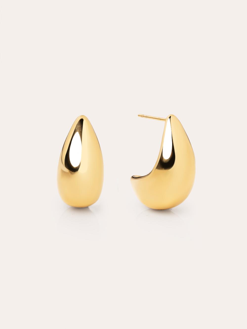 singularu Pendientes Gota Acero Baño Oro