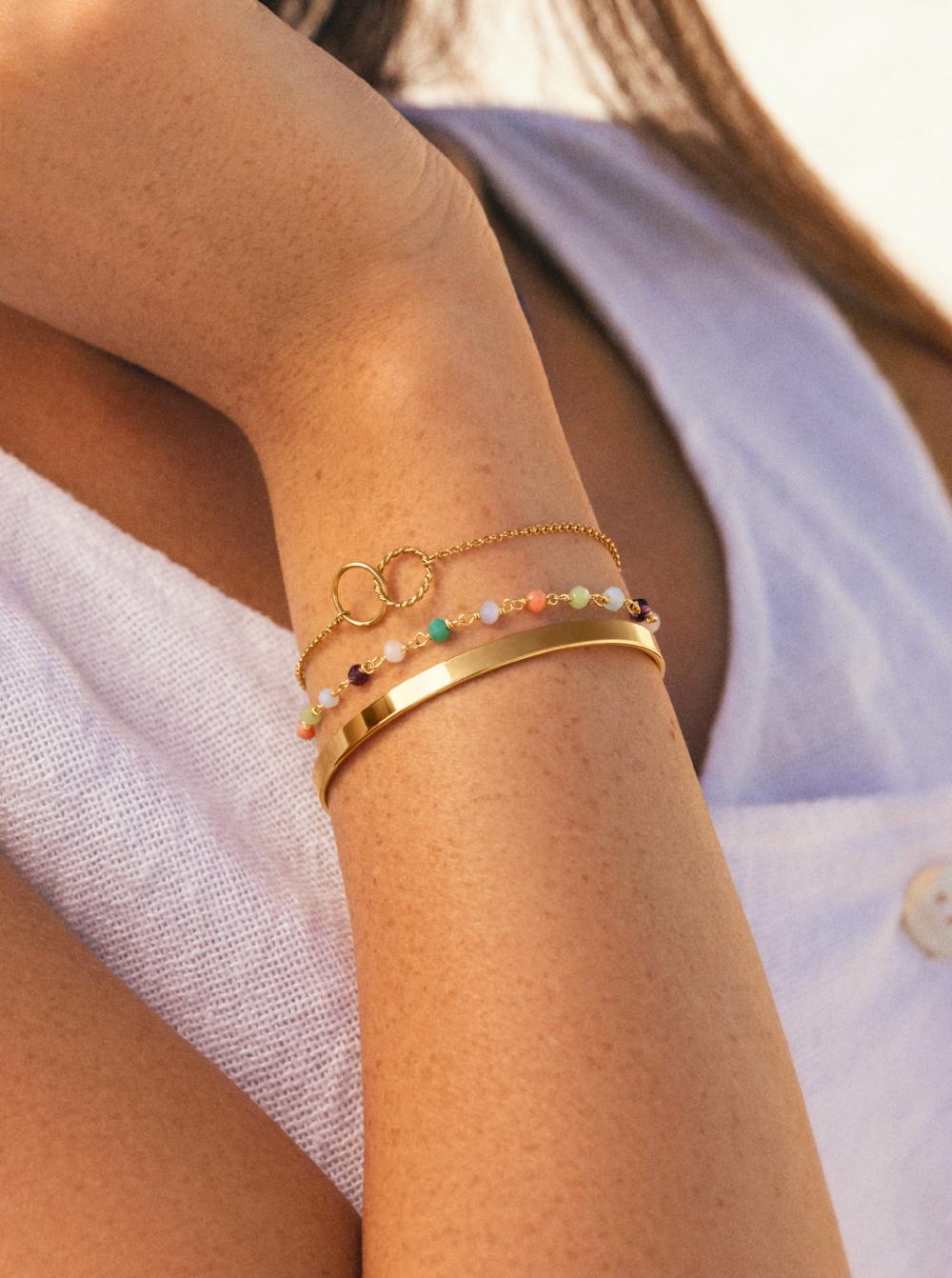 singularu Pulsera Crystals Colors Plata Baño Oro Outlet online