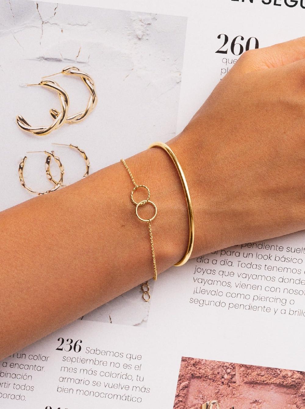 singularu Pulsera Circles Twist Baño Oro Rebajas