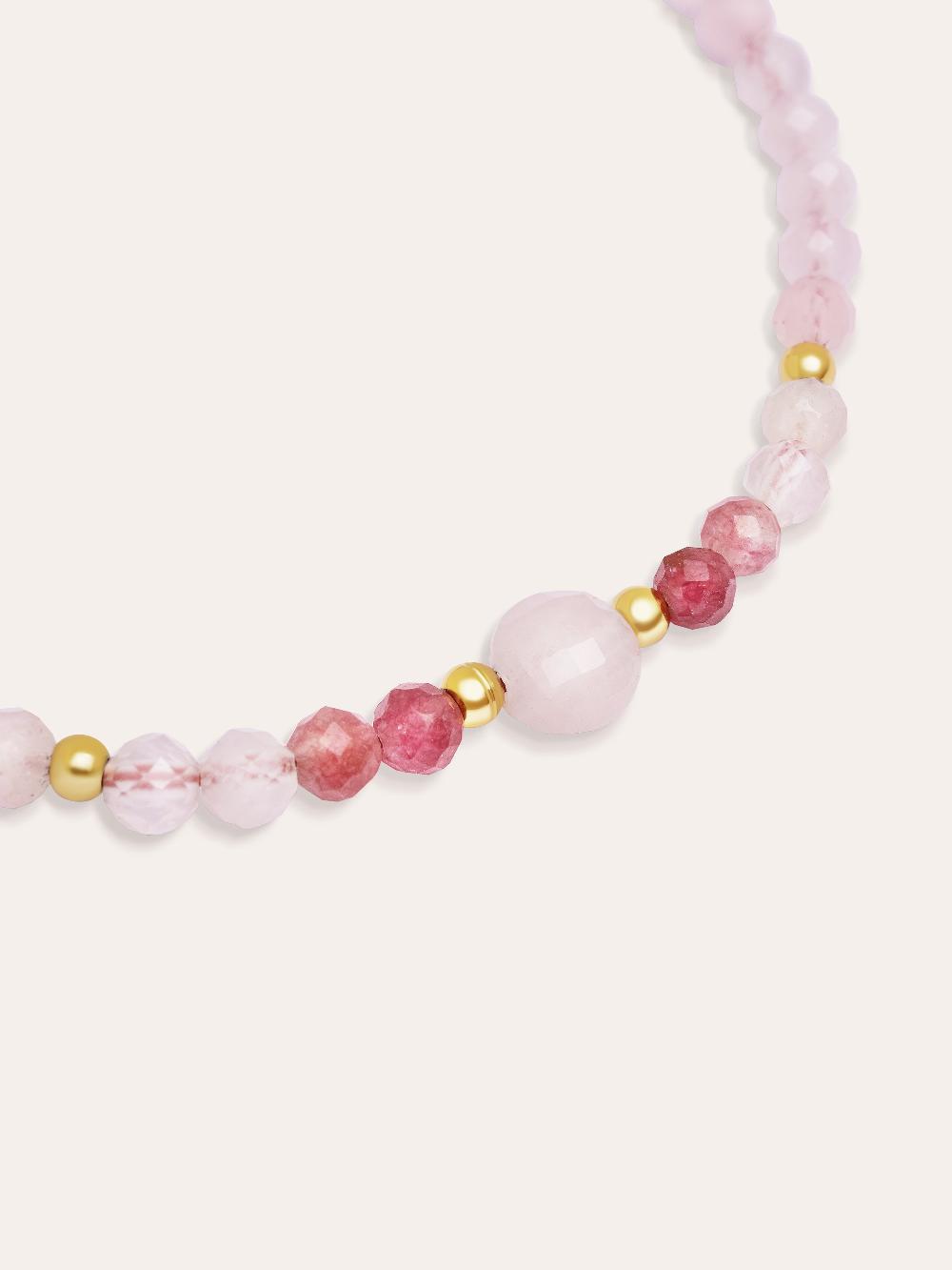 singularu Pulsera Amulet Rose Quartz Acero Baño Oro Venta caliente