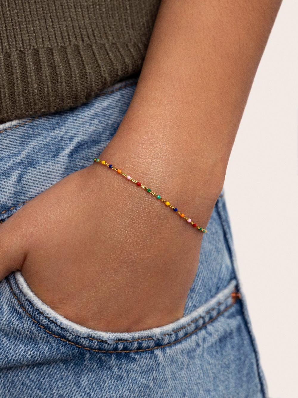 singularu Pulsera Dots Colors Enamel Plata Baño Oro Rebajas baratas