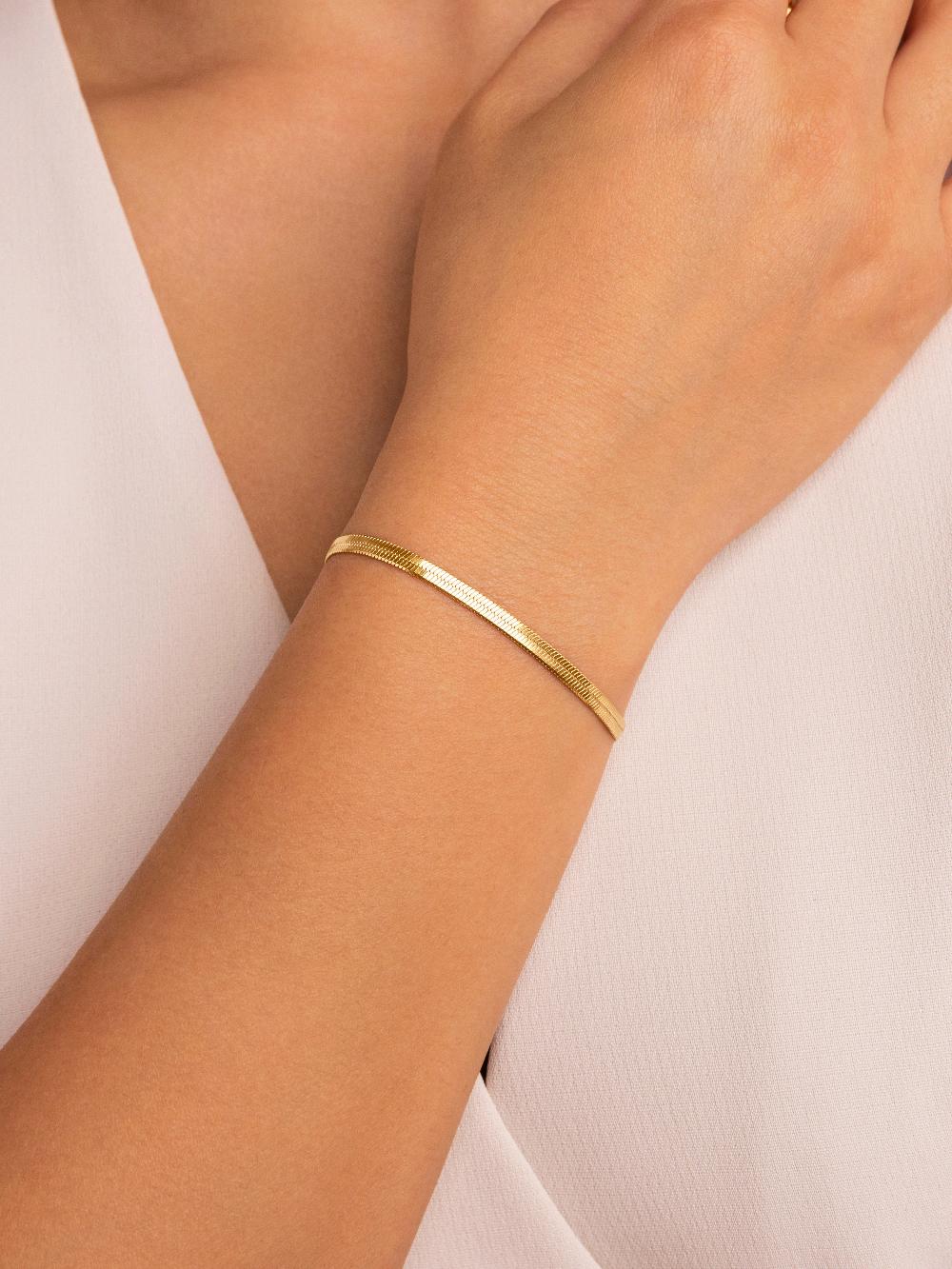 singularu Pulsera Lisse S Acero Baño Oro Rebajas de fábrica