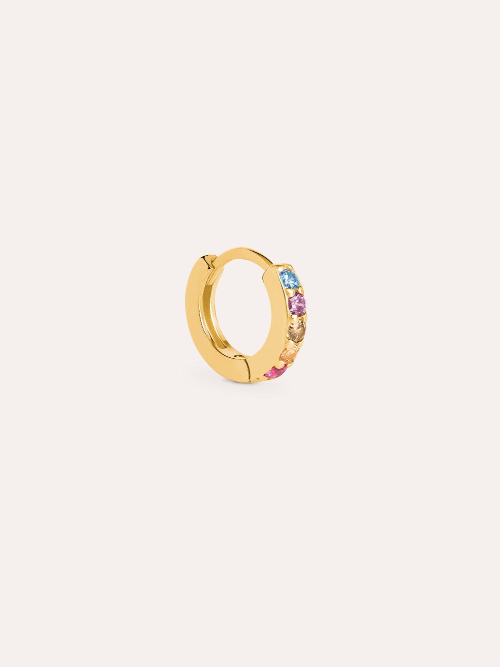singularu Pendiente Suelto Aro Cleo M Colors Plata Baño Oro