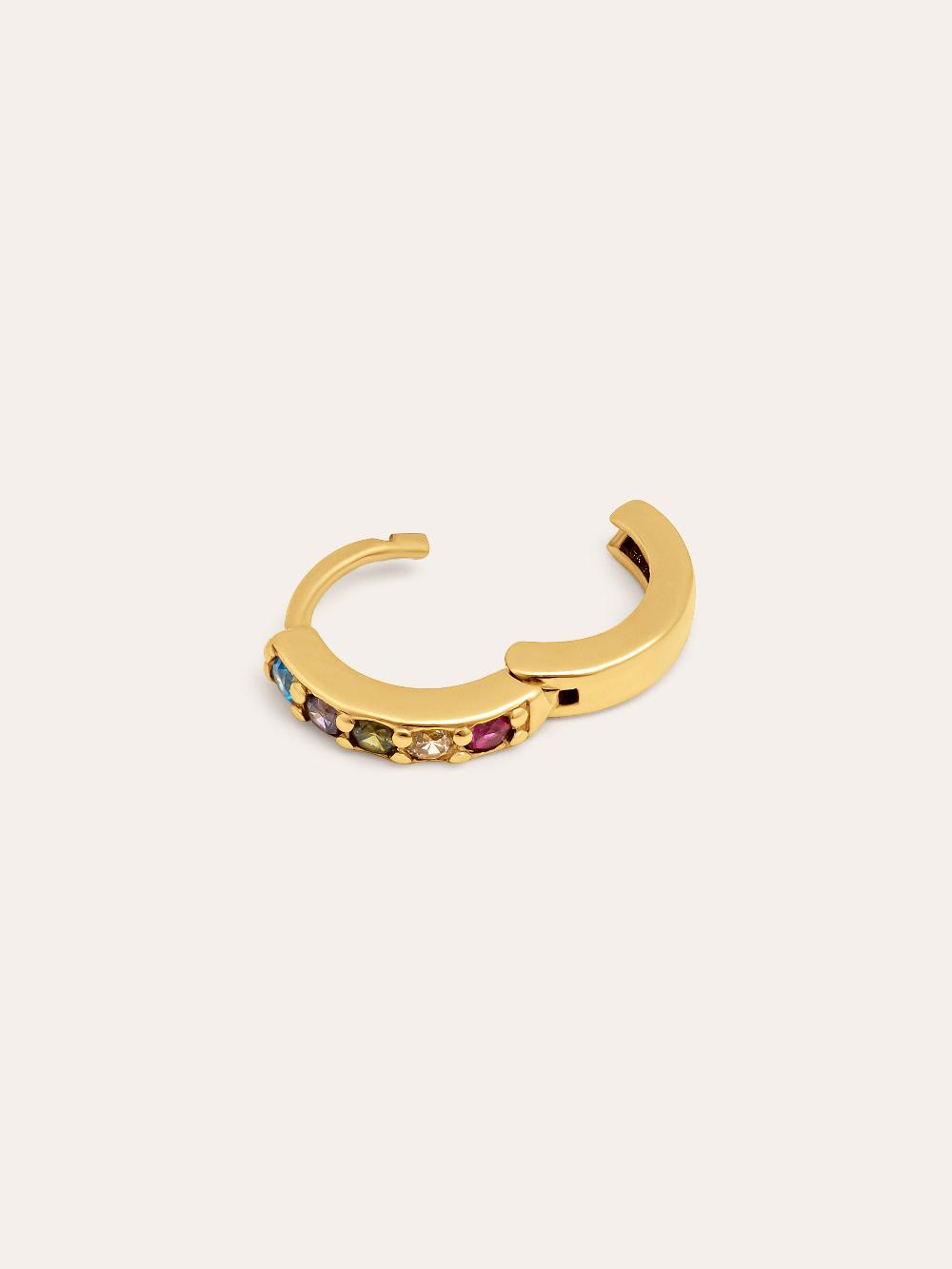 singularu Pendiente Suelto Aro Cleo M Colors Plata Baño Oro Tienda