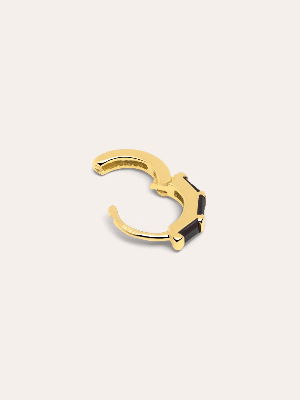 singularu Pendiente Suelto Aro Sia M Black Plata Baño Oro Rebajas online