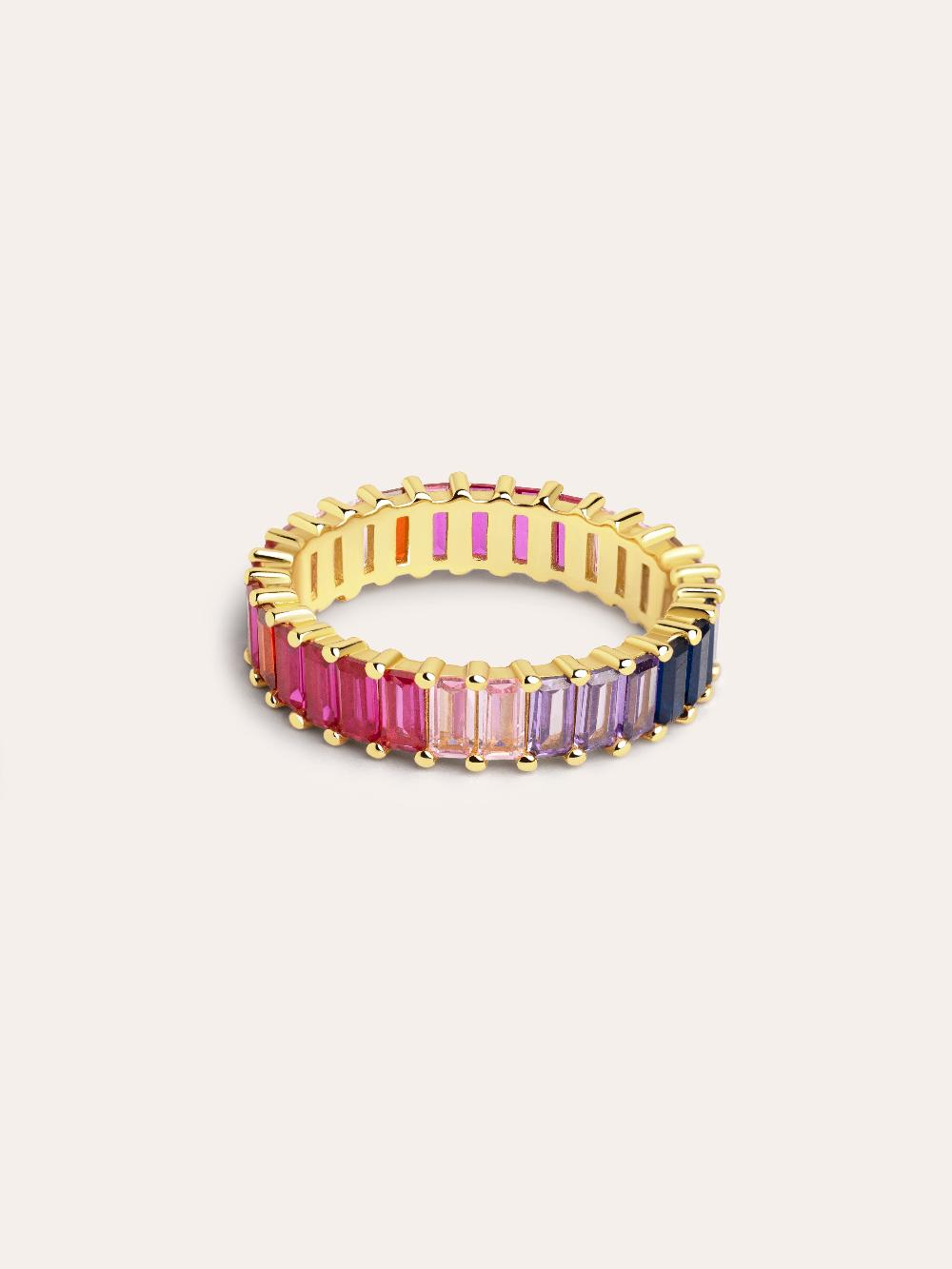 singularu Anillo Sia Berries Plata Baño Oro