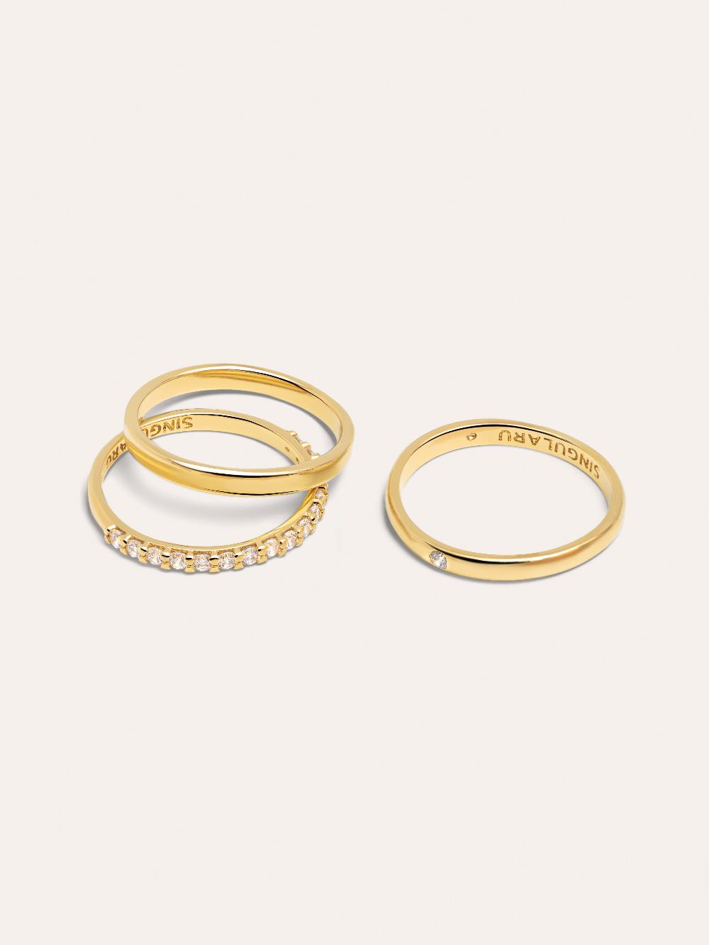 singularu Pack 3 Anillos Choices Baño Oro Últimos 2 días