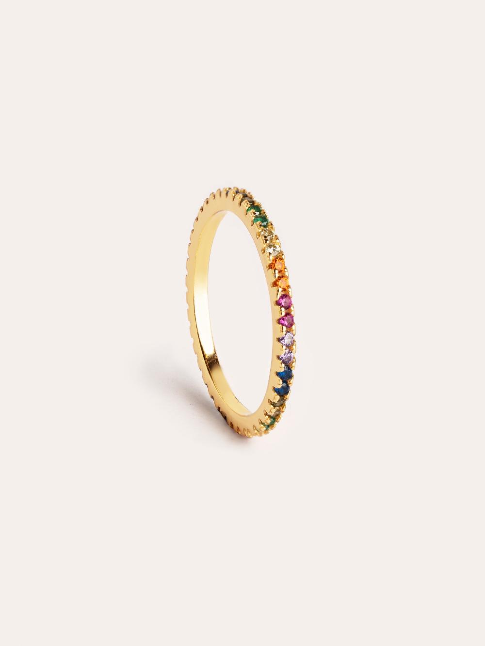 singularu Anillo Cleo Colors Plata Baño Oro Último día