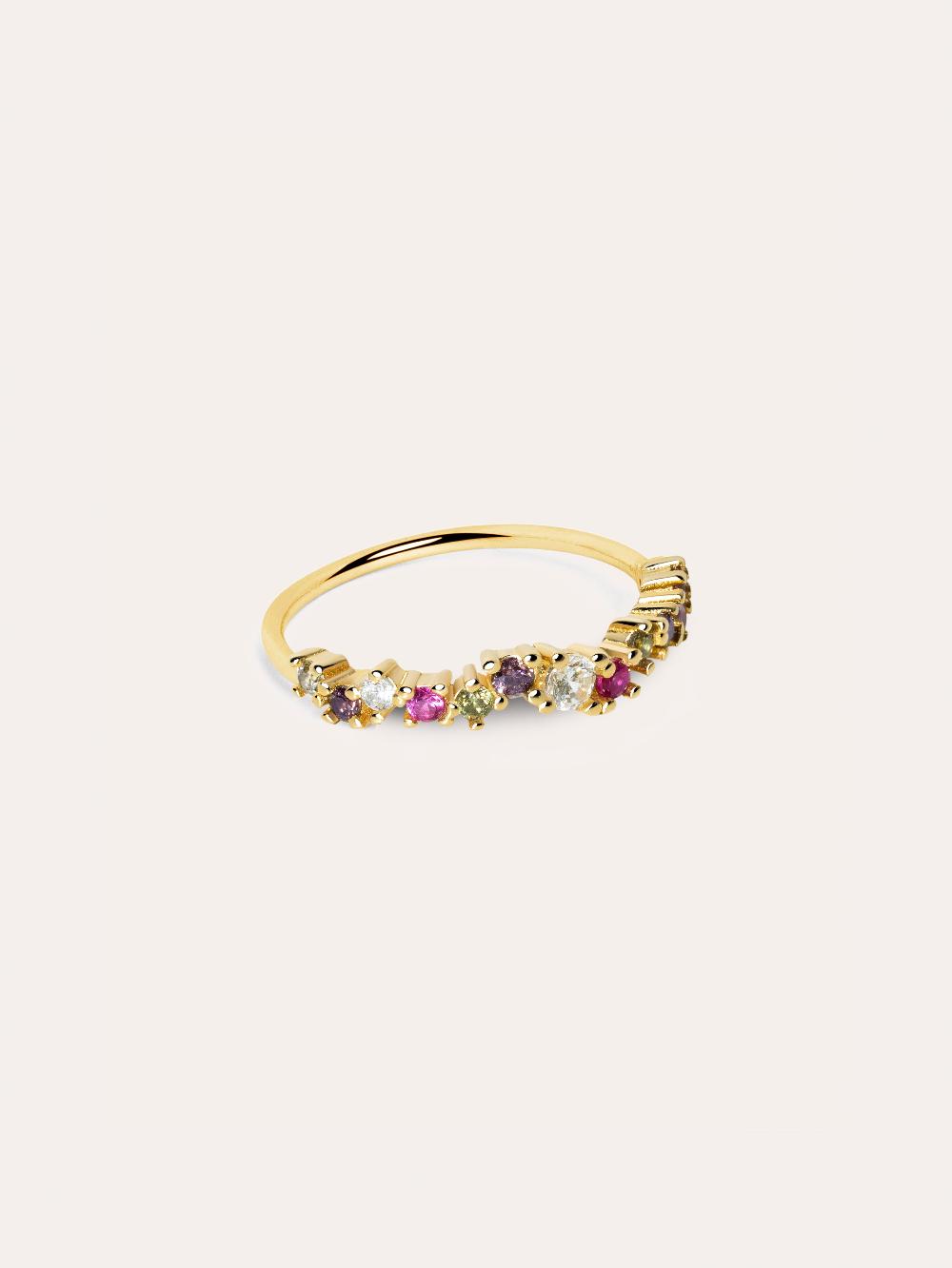 singularu Anillo Estellar Colors Plata Baño Oro