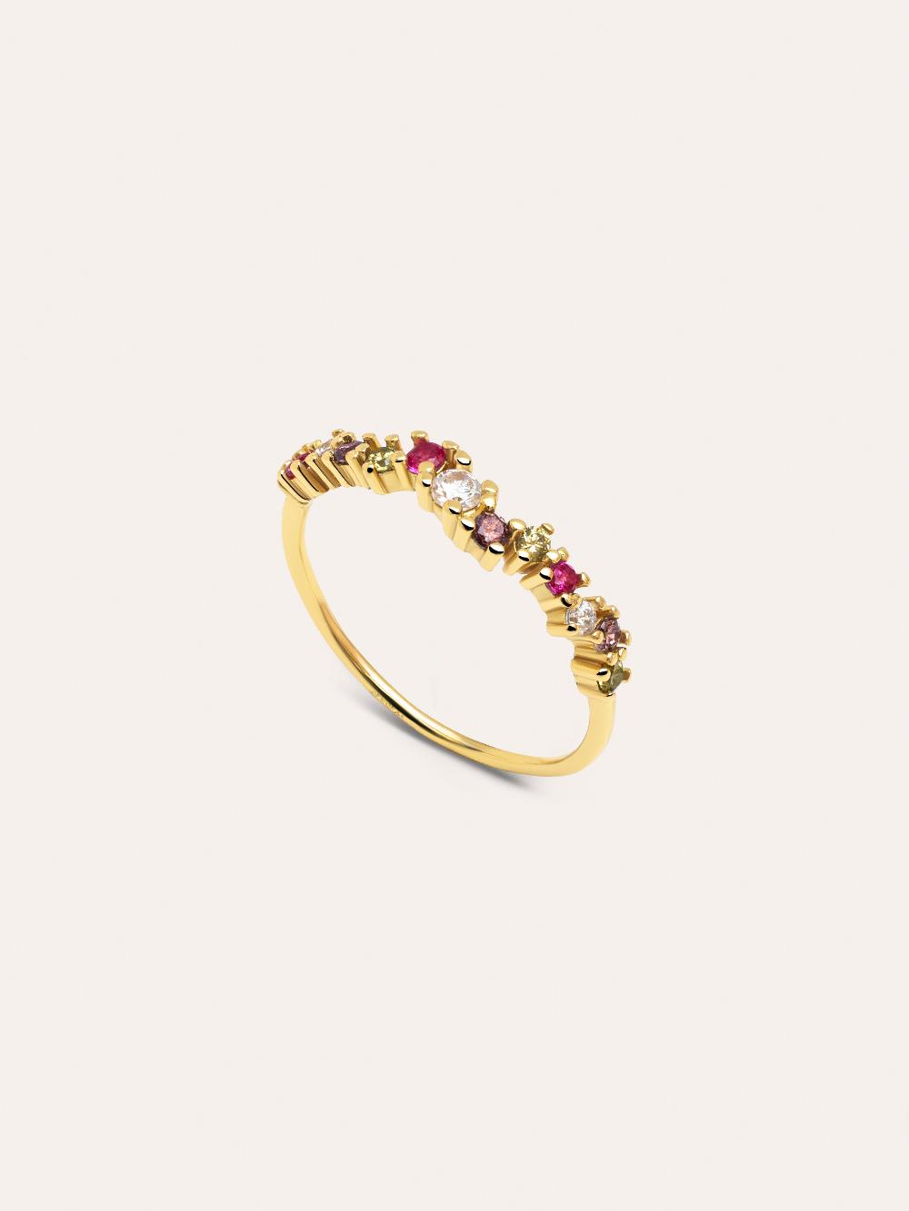 singularu Anillo Estellar Colors Plata Baño Oro Promoción por tiempo limitado