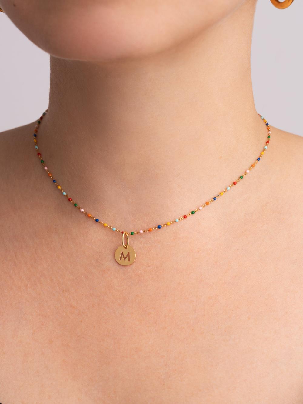singularu Collar Personalizado Colors Enamel Letter Plata Baño Oro Oferta exclusiva