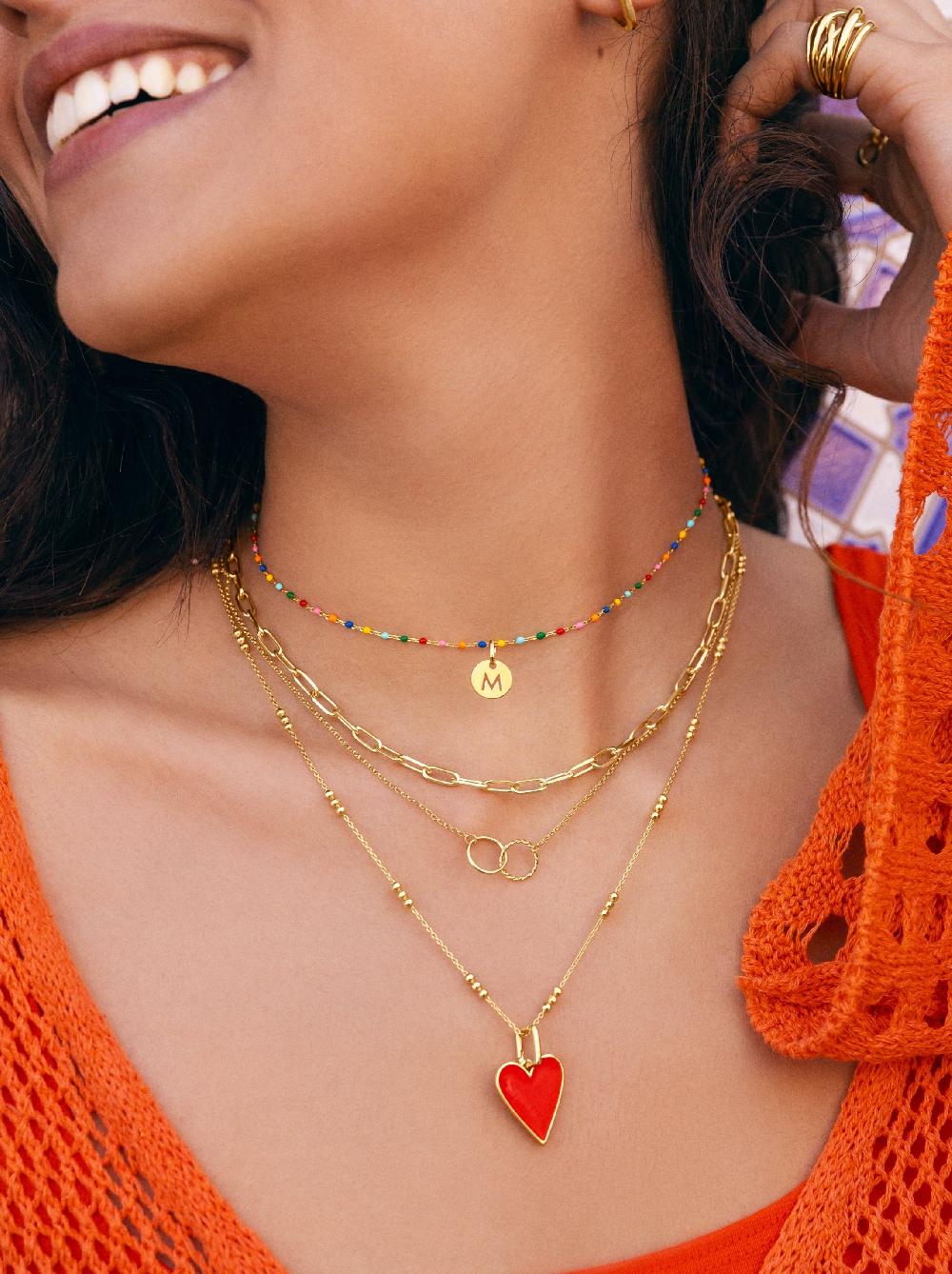 singularu Collar Personalizado Colors Enamel Letter Plata Baño Oro Oferta exclusiva