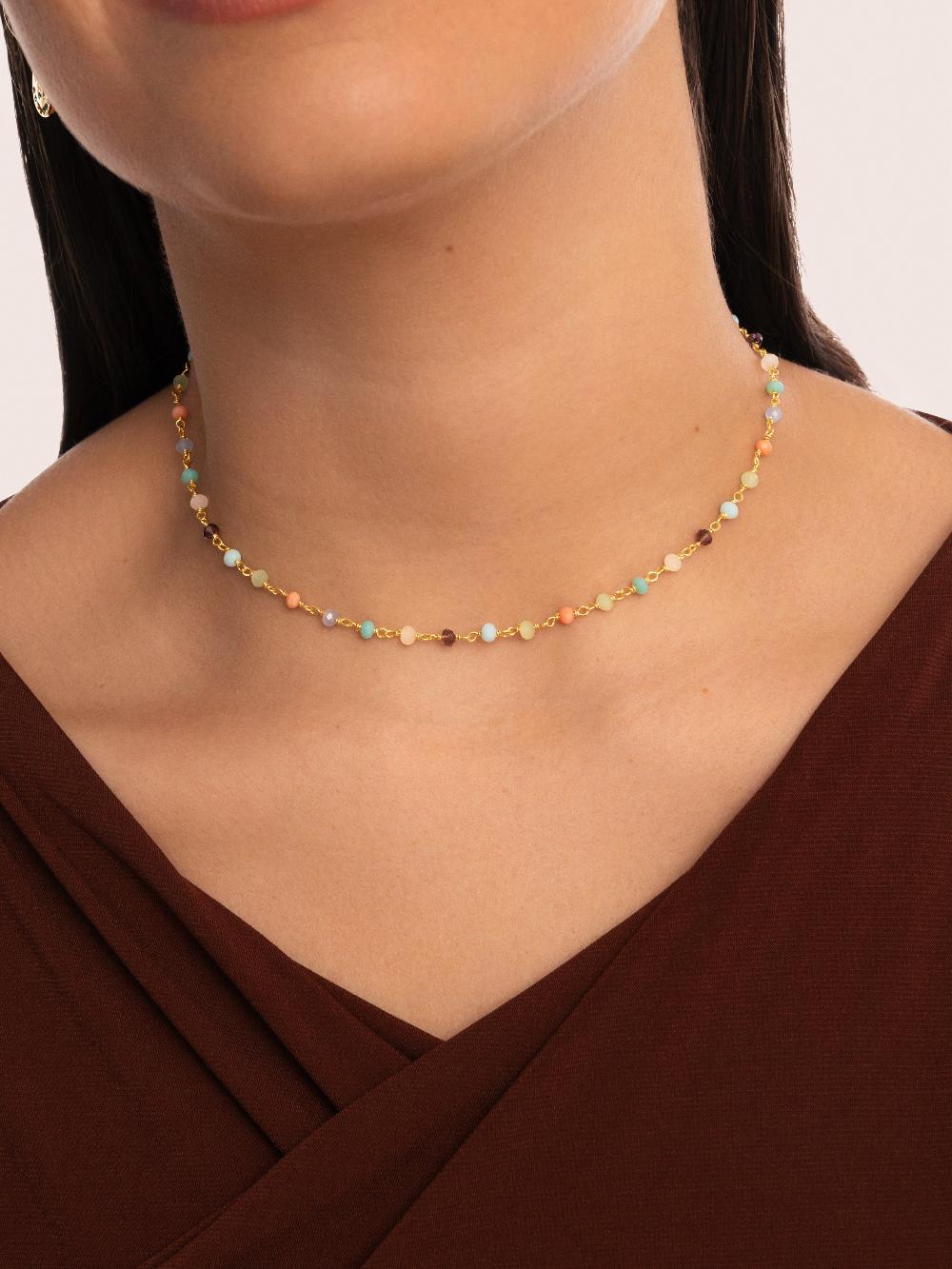 singularu Collar Crystals Colors Plata Baño Oro Descuento por venta flash