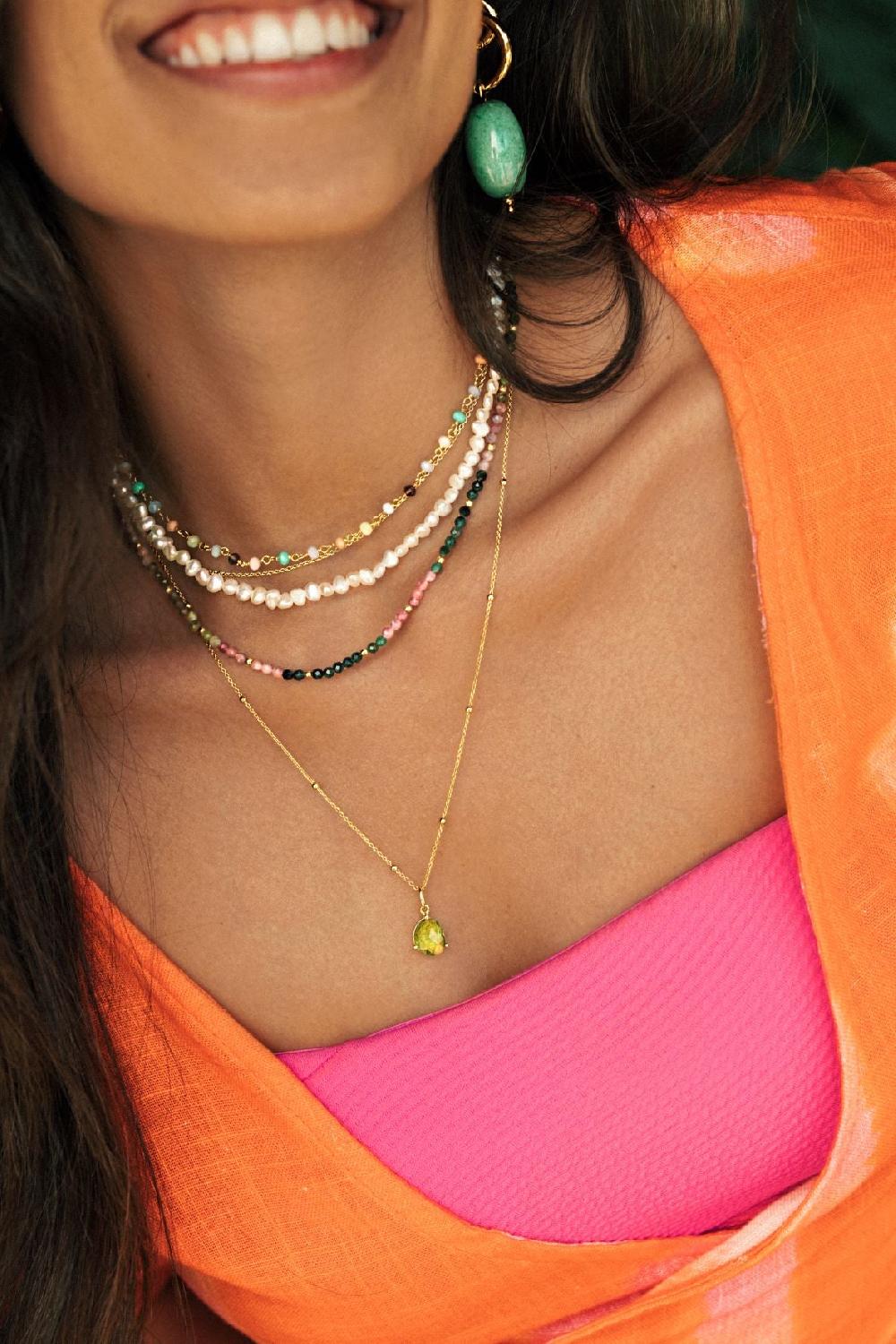 singularu Collar Dots Plata Baño Oro Ofertas de temporada