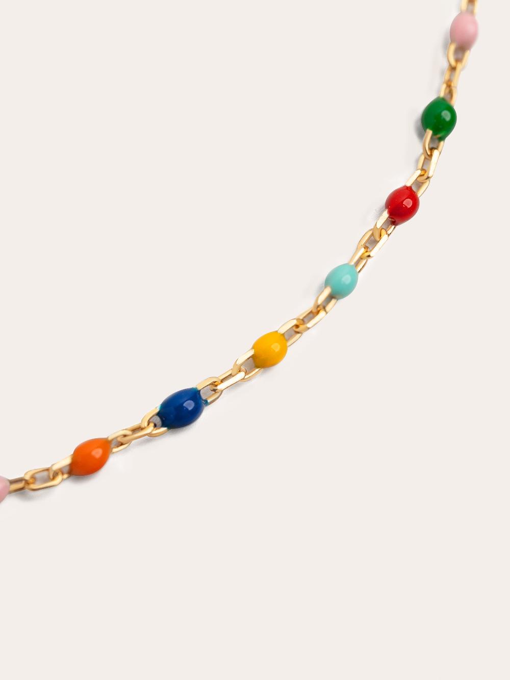 singularu Collar Dots Colors Enamel Plata Baño Oro Ofertas especiales