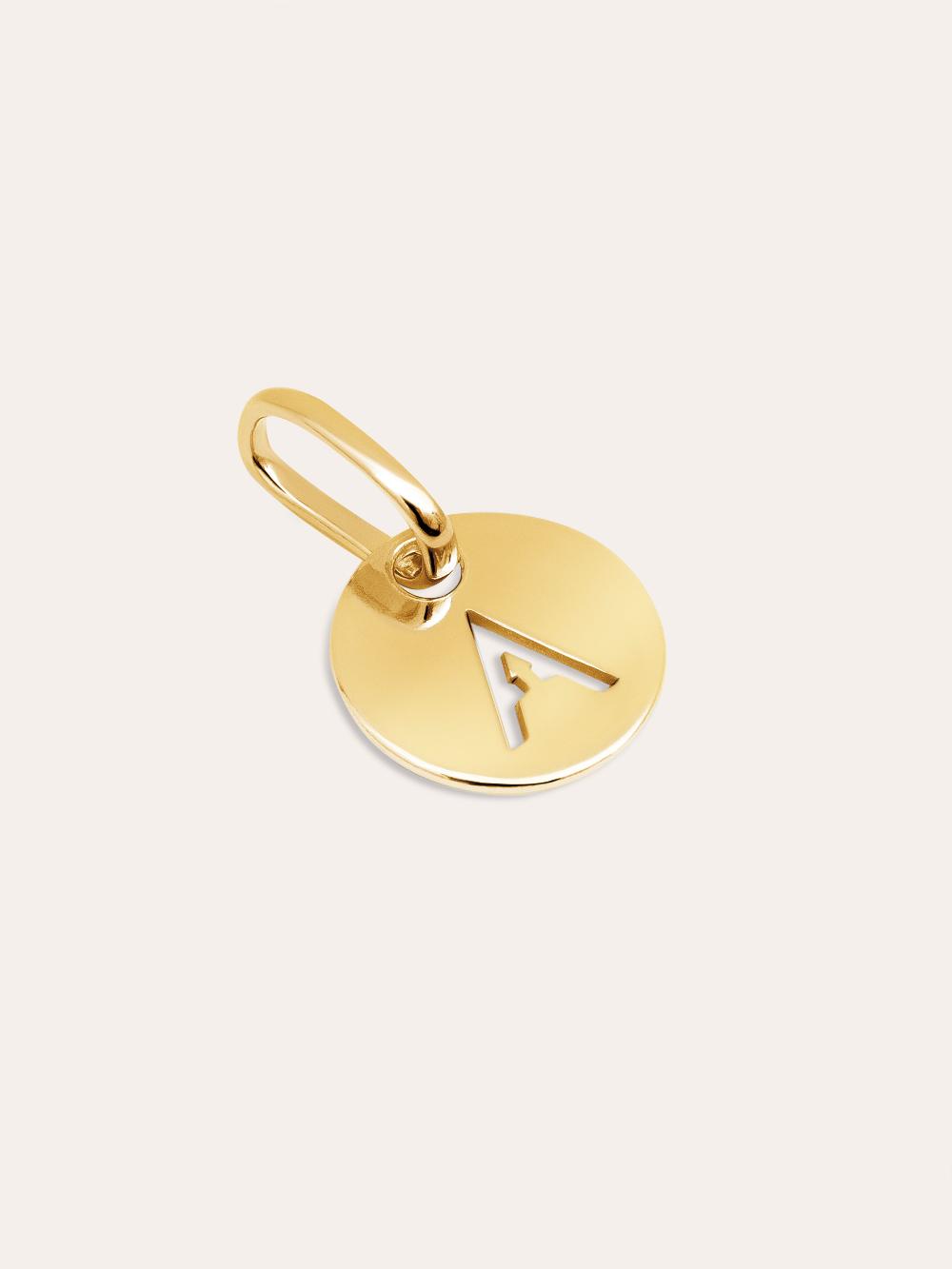 singularu Mini Medallion Letter Plata Baño Oro Grandes ahorros