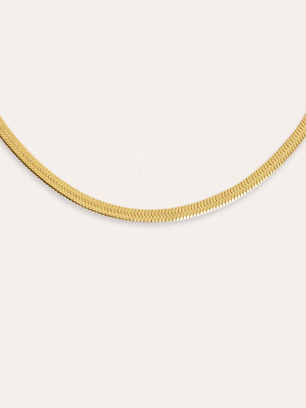 singularu Collar Lisse S Acero Baño Oro