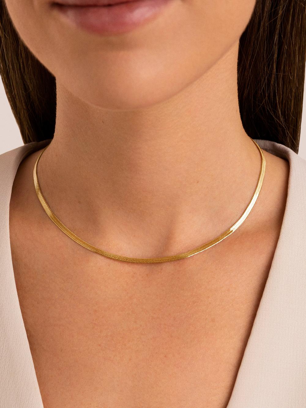 singularu Collar Lisse S Acero Baño Oro Rebajas de fin de temporada