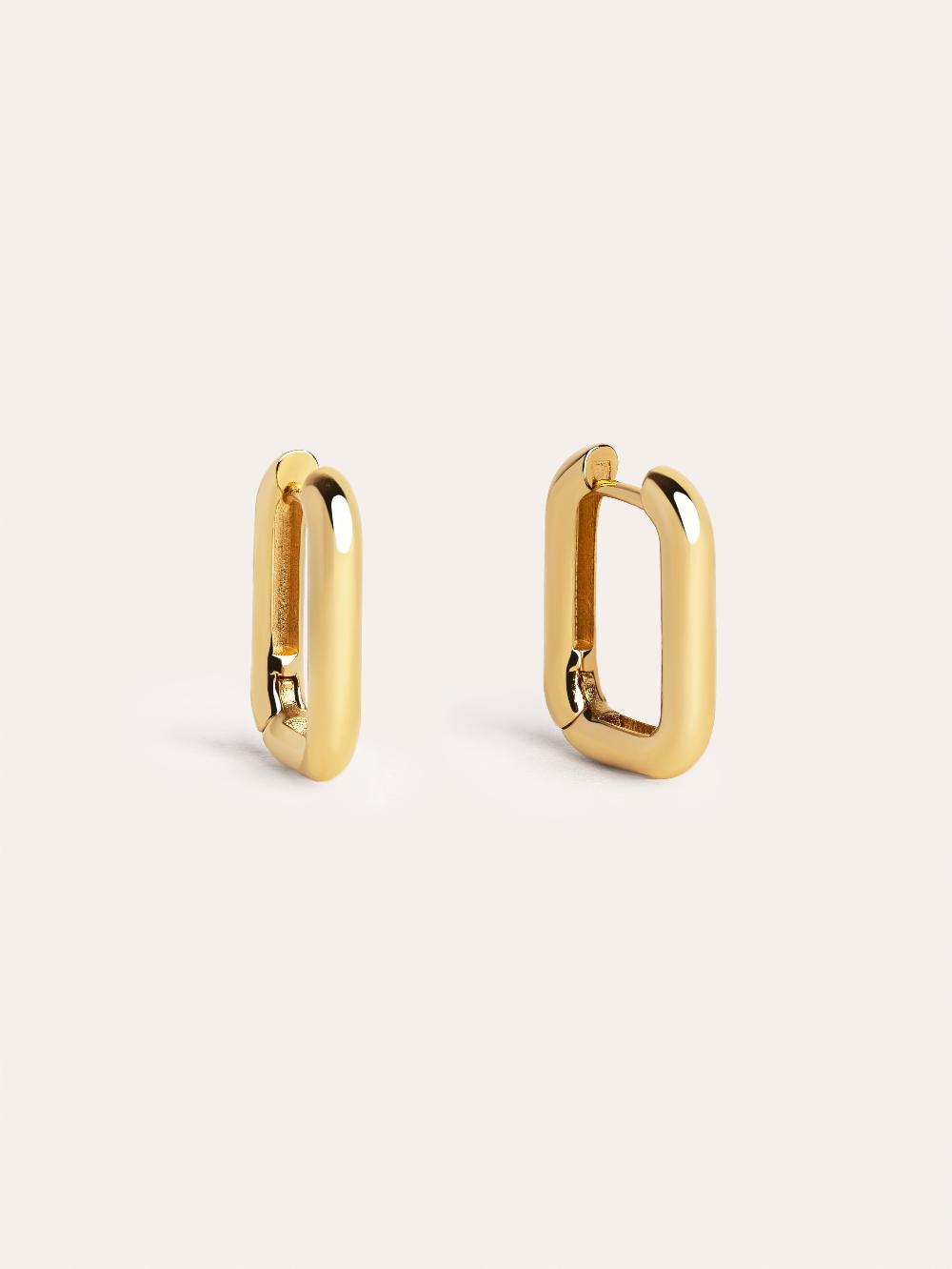 singularu Pendientes Aro Mini Pipe Baño Oro