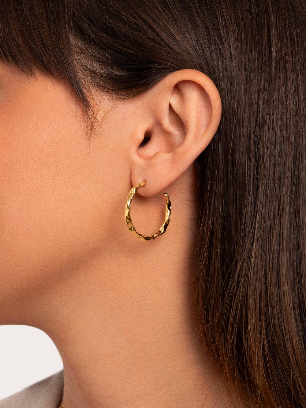 singularu Pendientes Aro Lake Baño Oro Outlet
