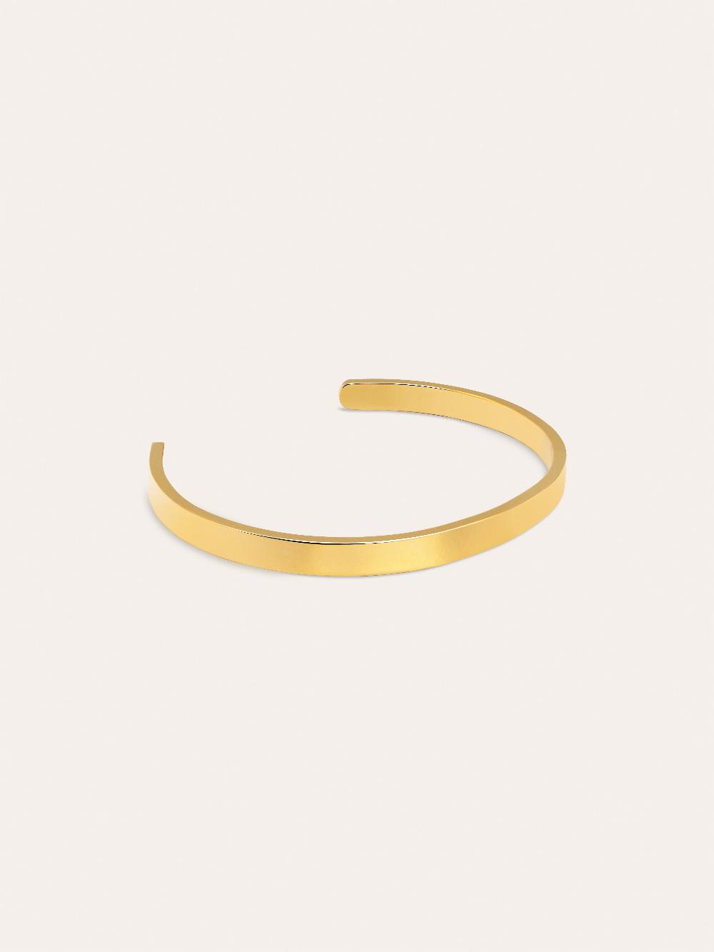singularu Brazalete Plate Acero Baño Oro