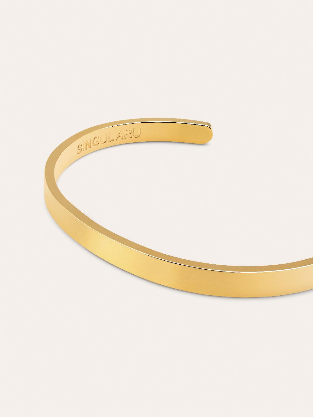 singularu Brazalete Plate Acero Baño Oro En oferta