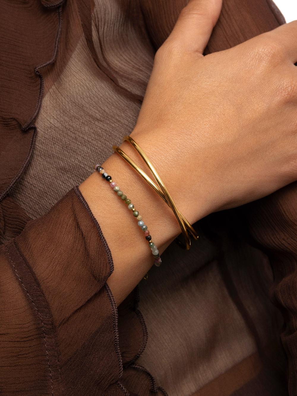 singularu Pulsera Altea Dots Tourmaline Syra Acero Baño Oro Tienda