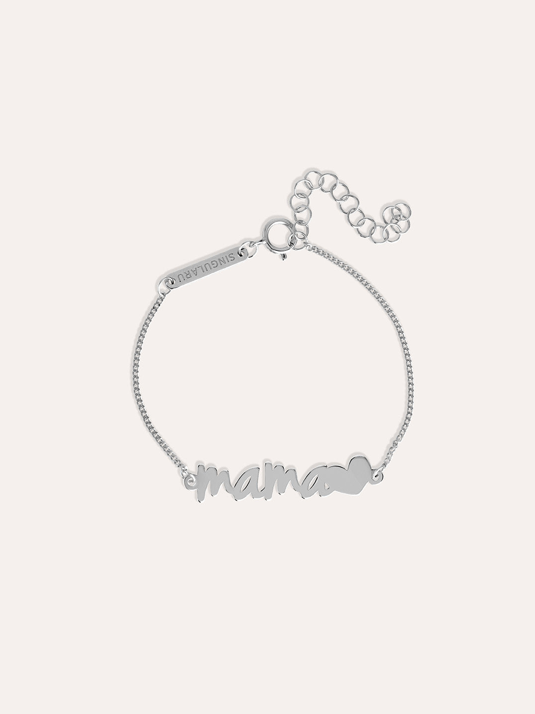 singularu Pulsera Mamá Heart Plata