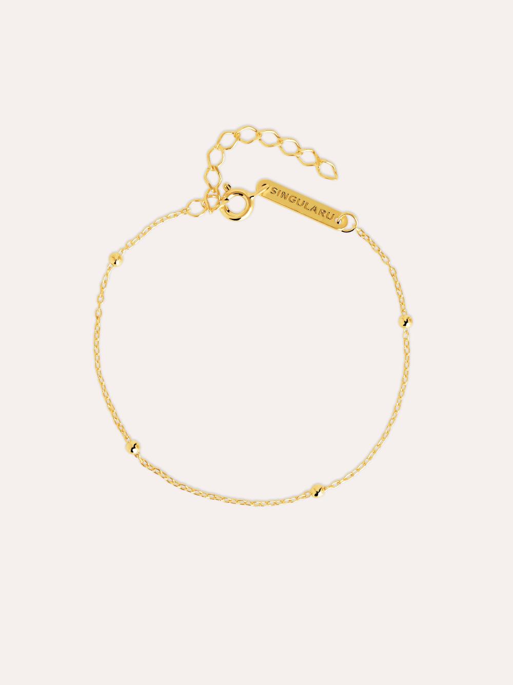 singularu Pulsera Dots Plata Baño Oro