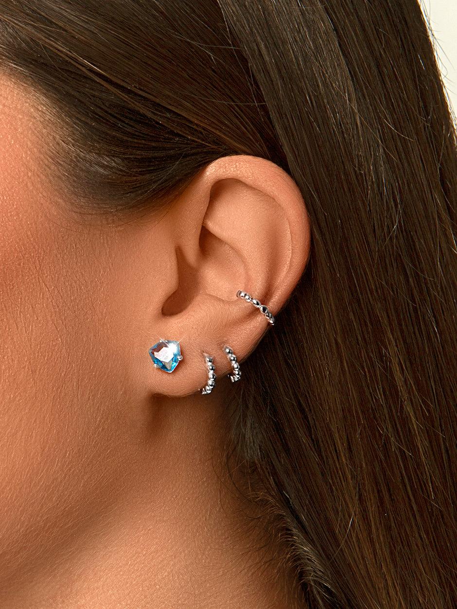 singularu Pendiente Suelto Pebbles S Plata Superdescuento